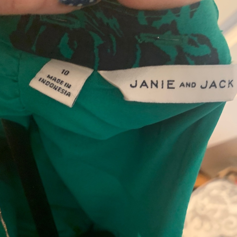 Janie and Jack Elegant Floral A-Line Dress in green and Black - Picture 7 of 9